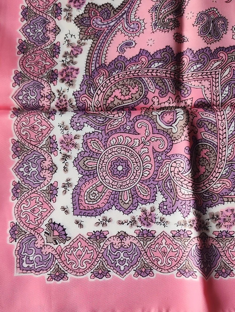 Set of Two Vintage Paisley & Geometric Scarf Made in Italy - Glentex
